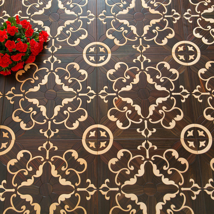 黑酸枝桦木拼花地板多层地板 实木复合地板15mm背景墙吊顶欧式