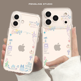 猫咪相册iPhone16苹果17promax小米15华为pura90适用mate80透明红米k70女生vivox200s全包opporeno14手机壳13