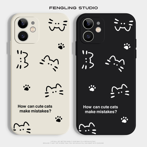 犯错猫咪小众创意ins适用iPhone17promax苹果14pro小米15华为pura80红米K90新款11opporeno15vivo情侣手机壳