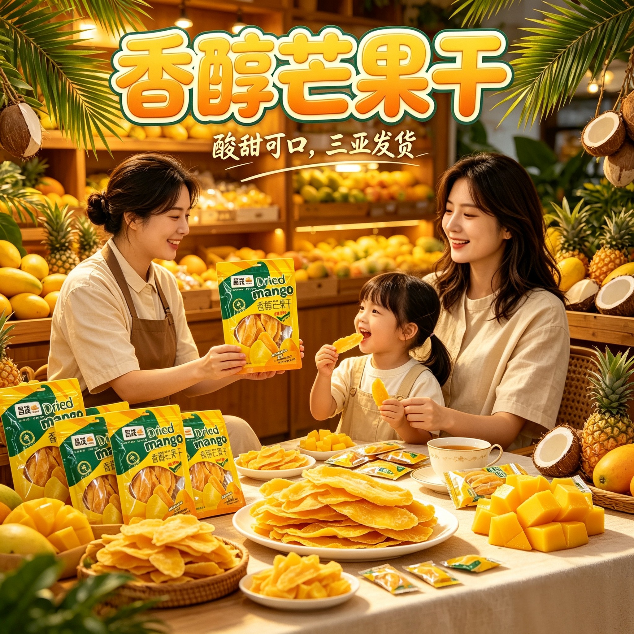 昌茂香醇芒果干102g*3袋海南特产果干果即食健康零食办公室水果片