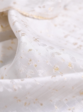 金缕织秋 中式传统如意花纹织金描金提花缎19姆100丝138宽 设计师