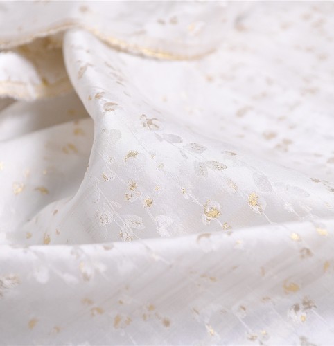 金缕织秋 中式传统如意花纹织金描金提花缎19姆100丝138宽 设计师