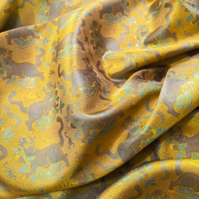 『虎镇五毒纹』非遗经典纹样 织造高级定织真丝宋锦 高端国风设计