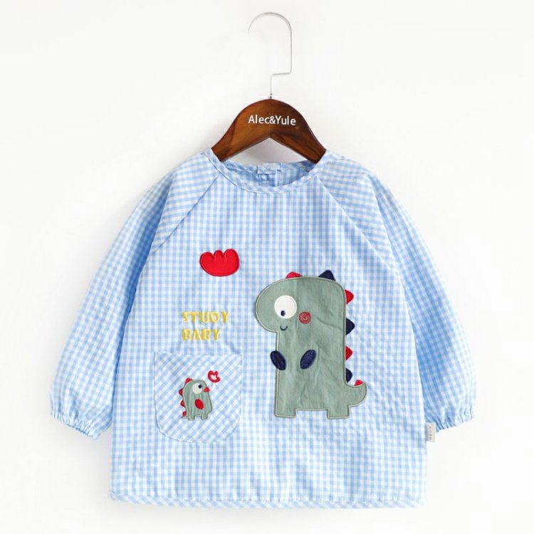 卡通风萌宝恐龙春秋薄款防水罩衣