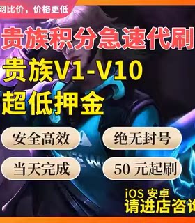 【低价贵族王者送荣耀贵族积分代升V8V10安卓苹果ios等级提升古哲
