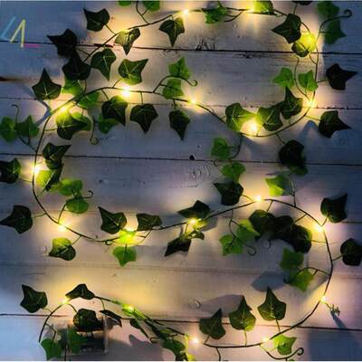 20LED Ivy String Leaf Vine Fairy Lights Lamp Christmas Decor