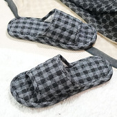 无声木地板专用室内软底静音卧室家用夏天冬季 布底拖鞋 特大码 男士