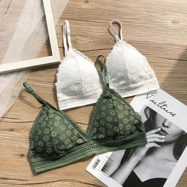 夏季韩版法式带胸垫小胸罩抹胸三角杯无钢圈美背内衣吊带少女文胸