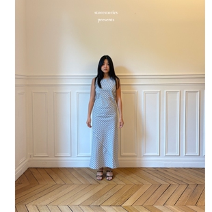 【现货】丹麦Baserange Larva Dress Blue Check 有机棉 长裙  女