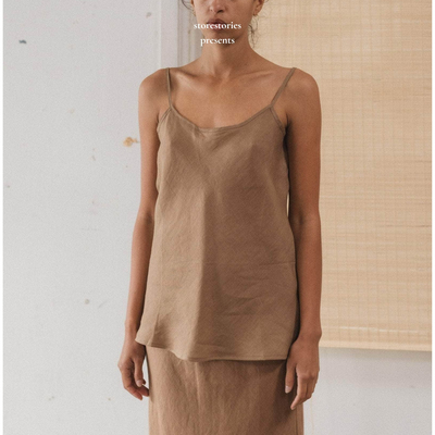 【现货】丹麦Baserange Dydine Top Ocular 麻 休闲 吊带 上衣 女