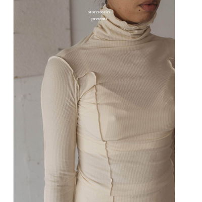 【现货】丹麦Baserange Omato Turtleneck White 有机棉 长袖上衣