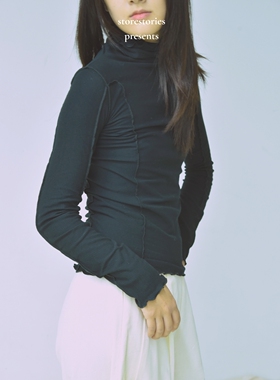 【现货】丹麦Baserange Omato Turtleneck Black 有机棉 小衫上衣