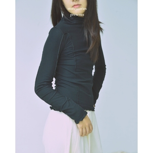 【现货】丹麦Baserange Omato Turtleneck Black 有机棉 小衫上衣