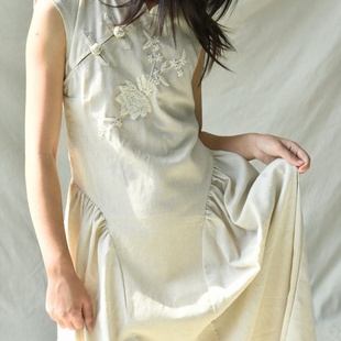 无袖 长裙 乌拉圭 连衣裙 国风 立领 棉 Naomi Tach 现货