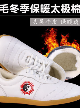 乔尚羊毛加绒加厚冬季保暖太极鞋
