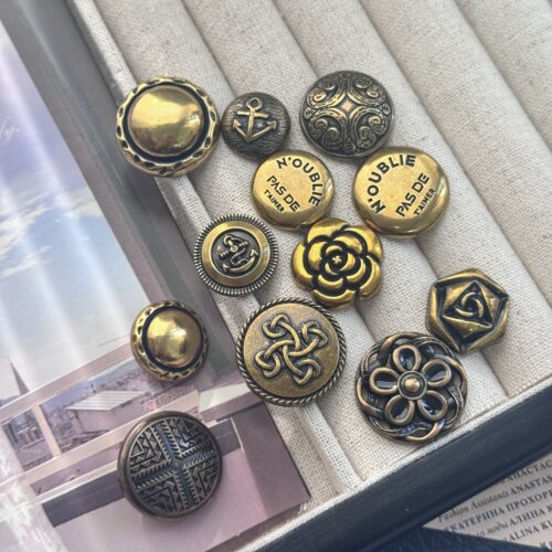 小香复古风金属纽扣毛衣扣港风