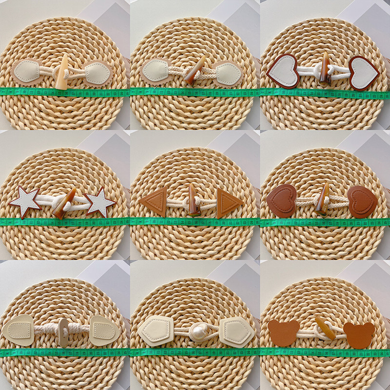 LEYISTUDIO牛角扣对扣黑色皮扣