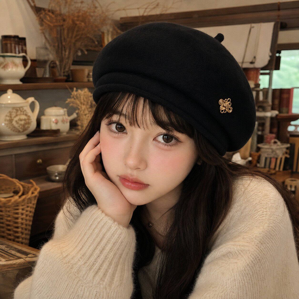 艾凝雪冬季秋季无檐帽子