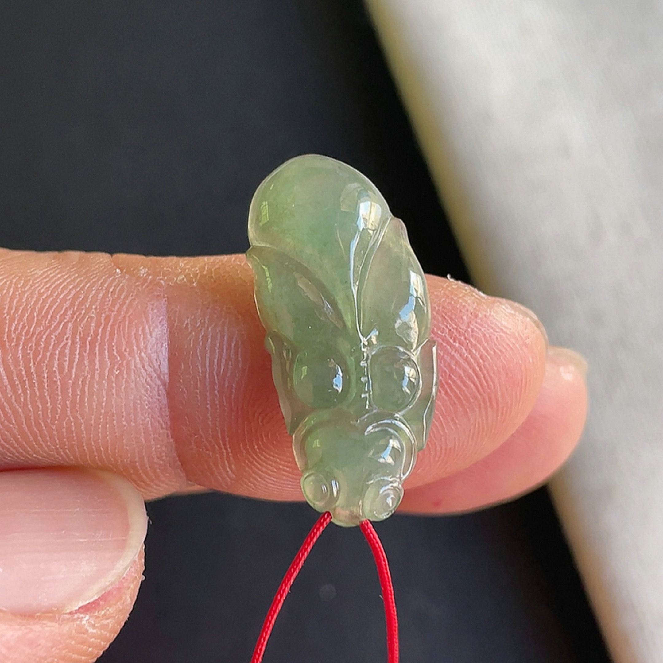 1021-2满绿年年有余吊坠老坑天然玉石翡翠A货送证书~金晶翡翠
