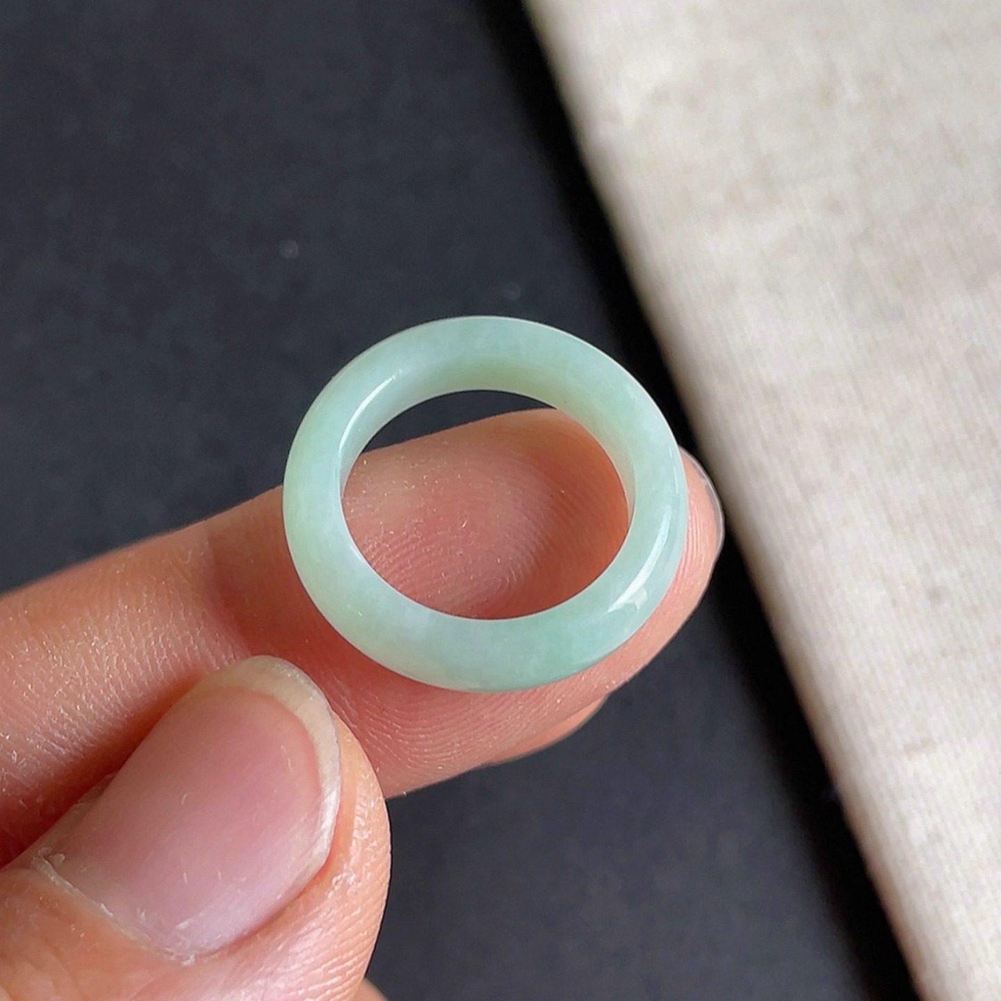 0710-4天然老坑果绿翡翠戒指 翡翠A货送证书～金晶翡翠