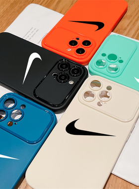 ins网红潮牌11nike适用13苹果14pro手机壳12硅胶xsmax情侣xr欧美新款14秒变15大视窗高级感7p防摔8plus保护套
