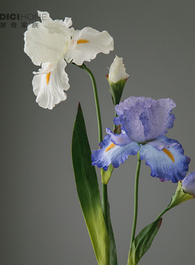 水墨爱丽斯仿真花空间美陈仿真花摆件橱窗造景蓝紫色假花鸢尾兰花