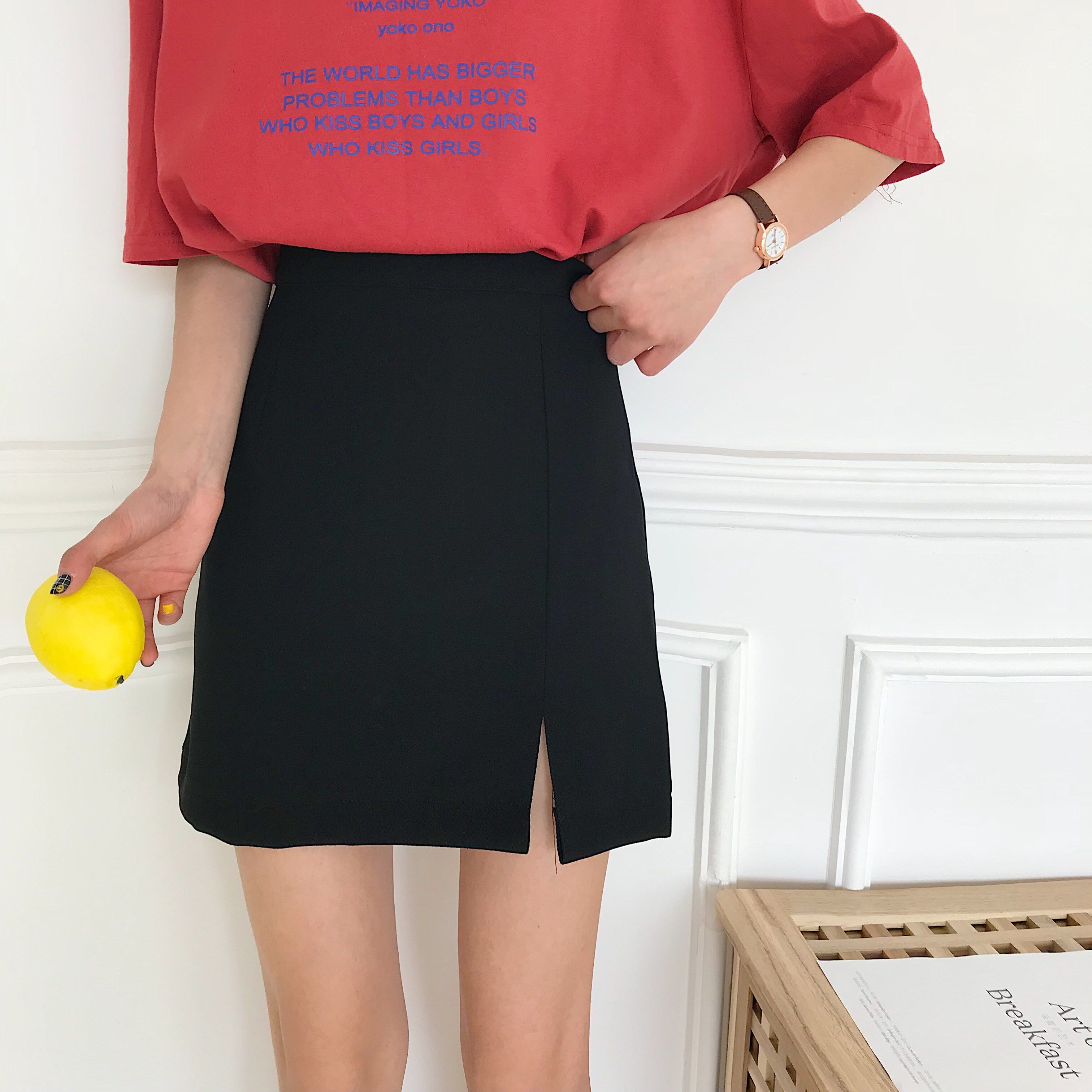 Spring and summer Women's wear Korean Edition Easy Paige Versatile Split ends A word skirt student Show thin Skirt Short skirt skirtin the Women's clothing/Boutique , Skirts  category - from Buy2taobao.com to provide professional Taobao agent buy service