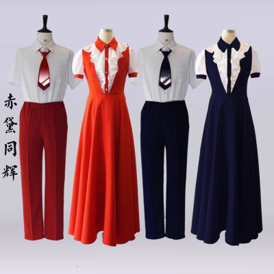出租赤黛同辉毕业季朗诵合唱服大合唱团演出服女学生朗诵服租赁