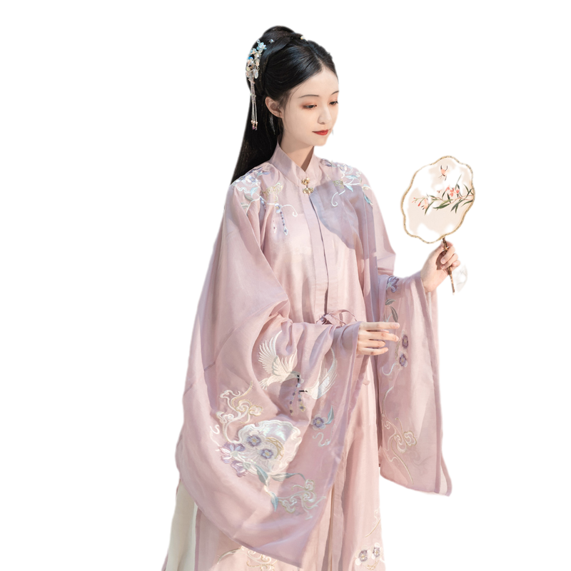 流煙昔泠-風(fēng)憐羽傳統(tǒng)原創(chuàng)漢服春夏出租 繡花漢服女裝立領(lǐng)紗衫租賃