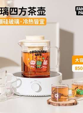原创怪诞公园高硼硅玻璃壶耐高温冷水壶套装泡茶下午茶家用茶杯