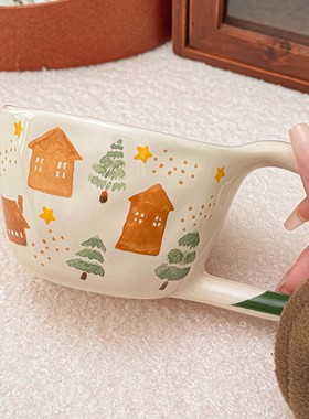 复古陶瓷杯家用茶高颜值水杯马克杯生日礼物早餐杯美式咖啡杯浓缩