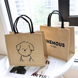 新款大容量麻布手提袋女妈咪包上班通勤托特包时尚外出旅游手提包