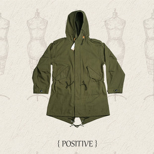 美式 SHELL外套 复古水洗石磨做旧重磅鱼骨人字斜M51燕尾风衣PARKA