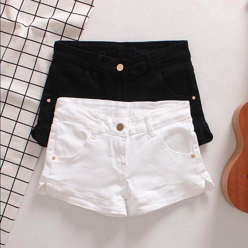 白色牛仔短褲女春夏顯瘦韓版彈力低腰熱褲黑修身百搭純色開叉腿腳在類目 女裝/女士精品, 褲子, 休閒褲中 - 來自Buy2taobao.com提供專業的淘寶代購服務