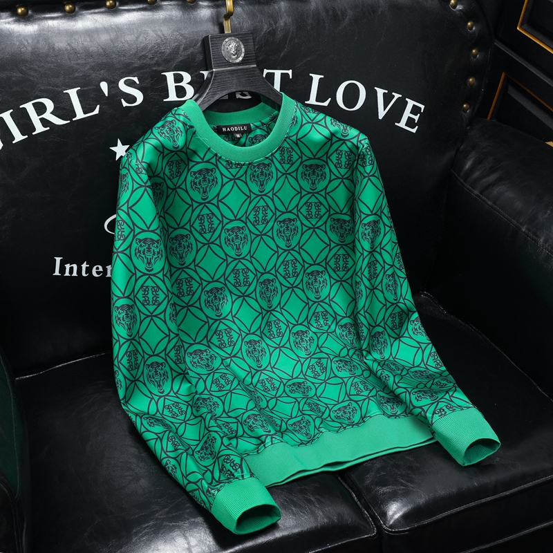 2025春装新款高档印花休闲男士长袖卫衣6855P100，男装卫衣，钱塘6018（原3088）