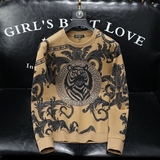 2025春装新款高档休闲烫钻印花男士长袖卫衣6891P105，男装卫衣，钱塘6018（原3088）