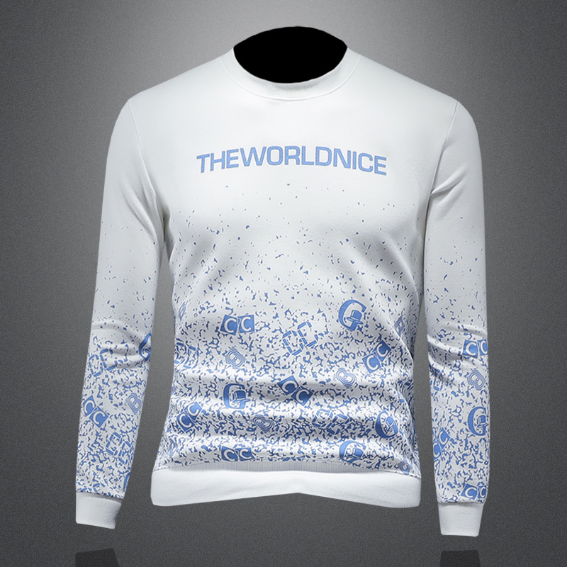 商标已授权2024秋冬新款高档休闲印花男士长袖卫衣9057P100，男装卫衣，钱塘6018（原3088）