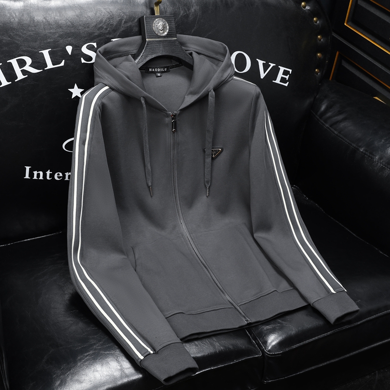 新款2024秋冬新款高档休闲男士连帽夹克外套6895P145，男装夹克，钱塘6018（原3088）