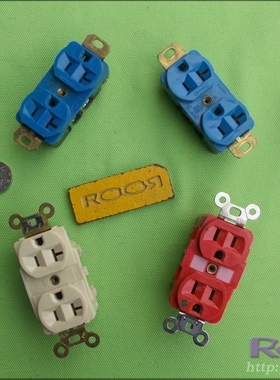 RooR 原装 美国 荷宝 HUBBELL 蓝色全铜 音响高端插座 蓝色