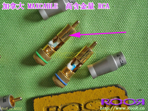 RooR 纯正原装 加拿大 MaxCable 高镀金 RCA接头