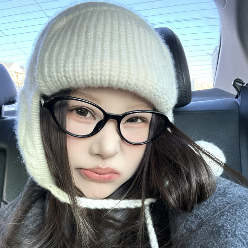 韩系复古猫眼黑框眼镜女ins风素颜显脸小甜妹氛围感镜框可配度数