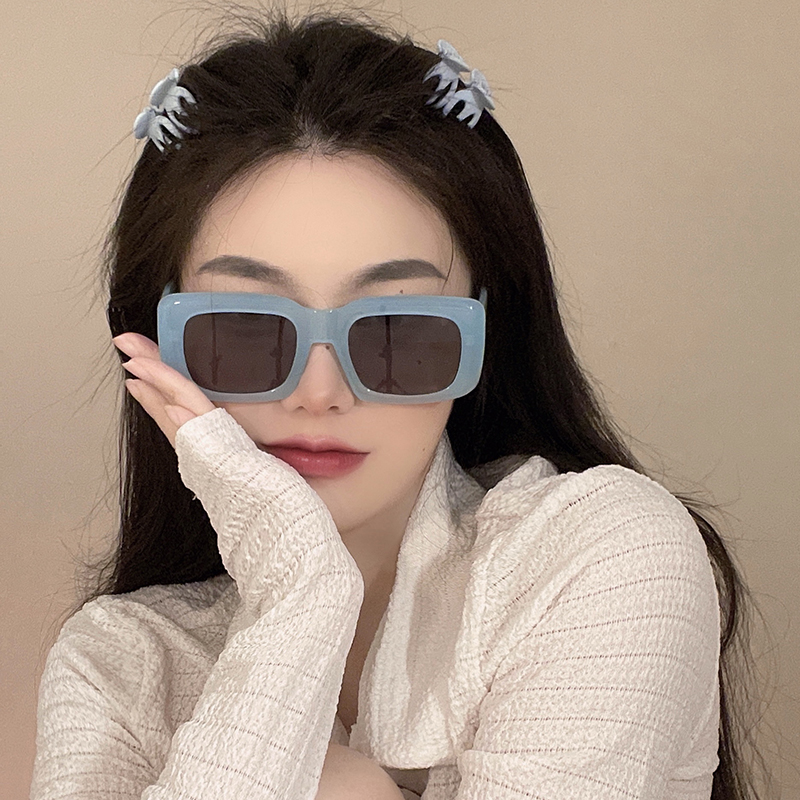 夏季凹造型看色粗框太阳镜女