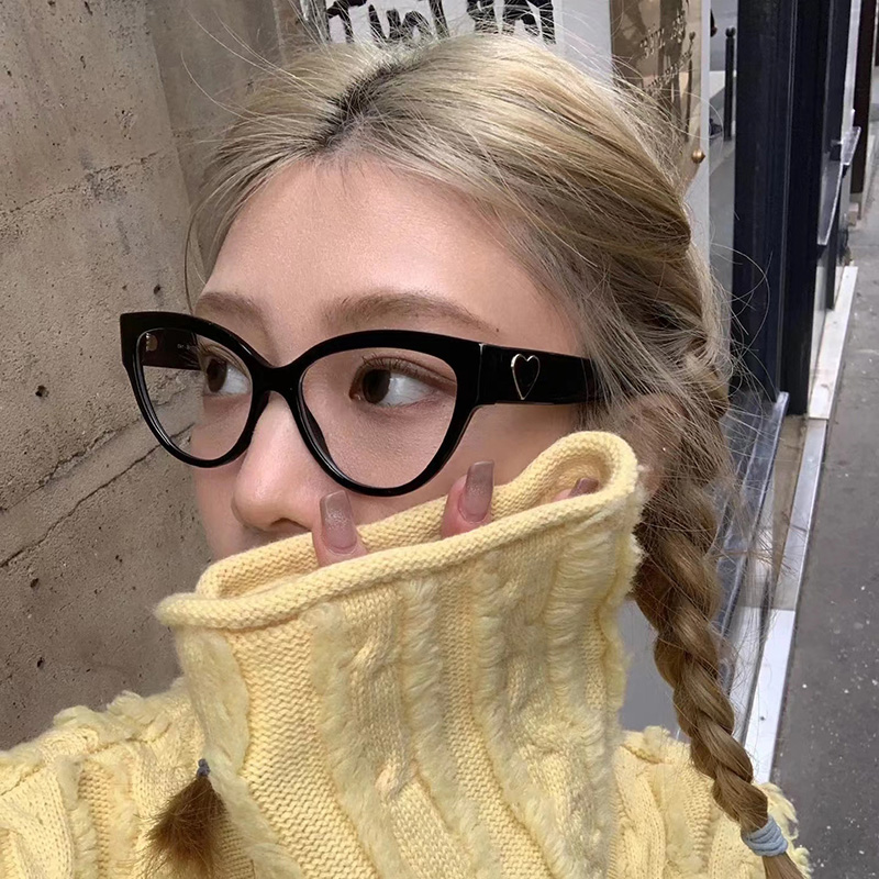 网红同款心型辣妹防蓝光眼镜女潮