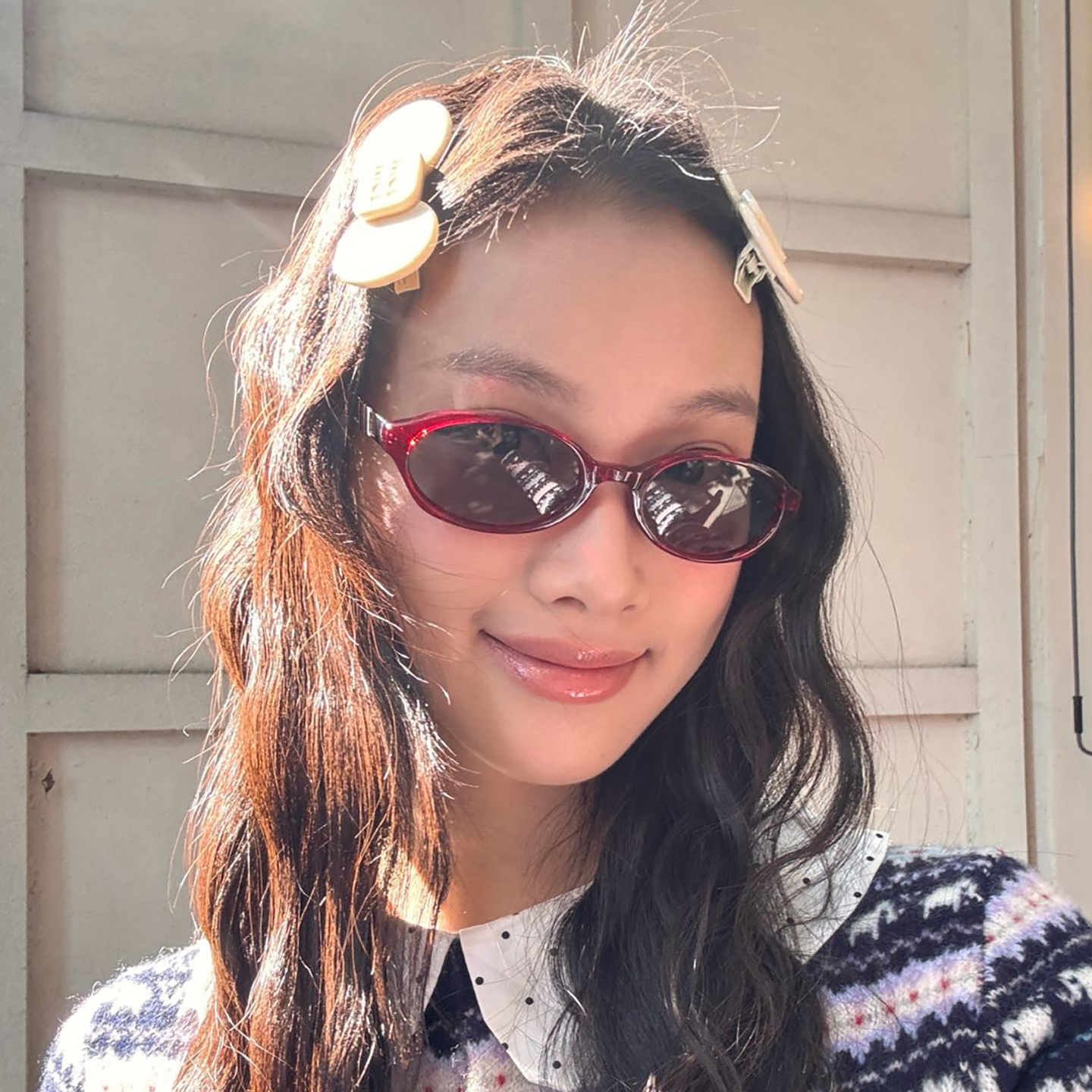 美式小框个性红色太阳镜女潮达人街拍时尚凹造型个性墨镜防紫外线