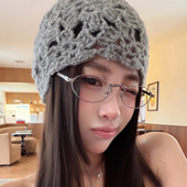 韩系银色椭圆框珍珠镜腿小框眼镜女潮百搭素颜神器显脸小气质镜框