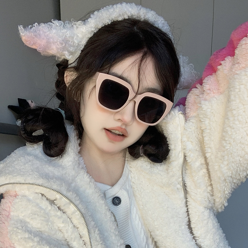 方框粉色女ins风防紫外线太阳镜