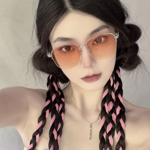 复古半框渐变太阳镜女素颜显白潮