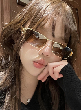 老钱风复古方形茶色太阳镜女网红感小脸时尚街拍防紫外线百搭墨镜