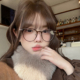 韩女冷茶色时尚 圆框眼镜显脸小素颜学生文艺风超轻平光镜可配度数