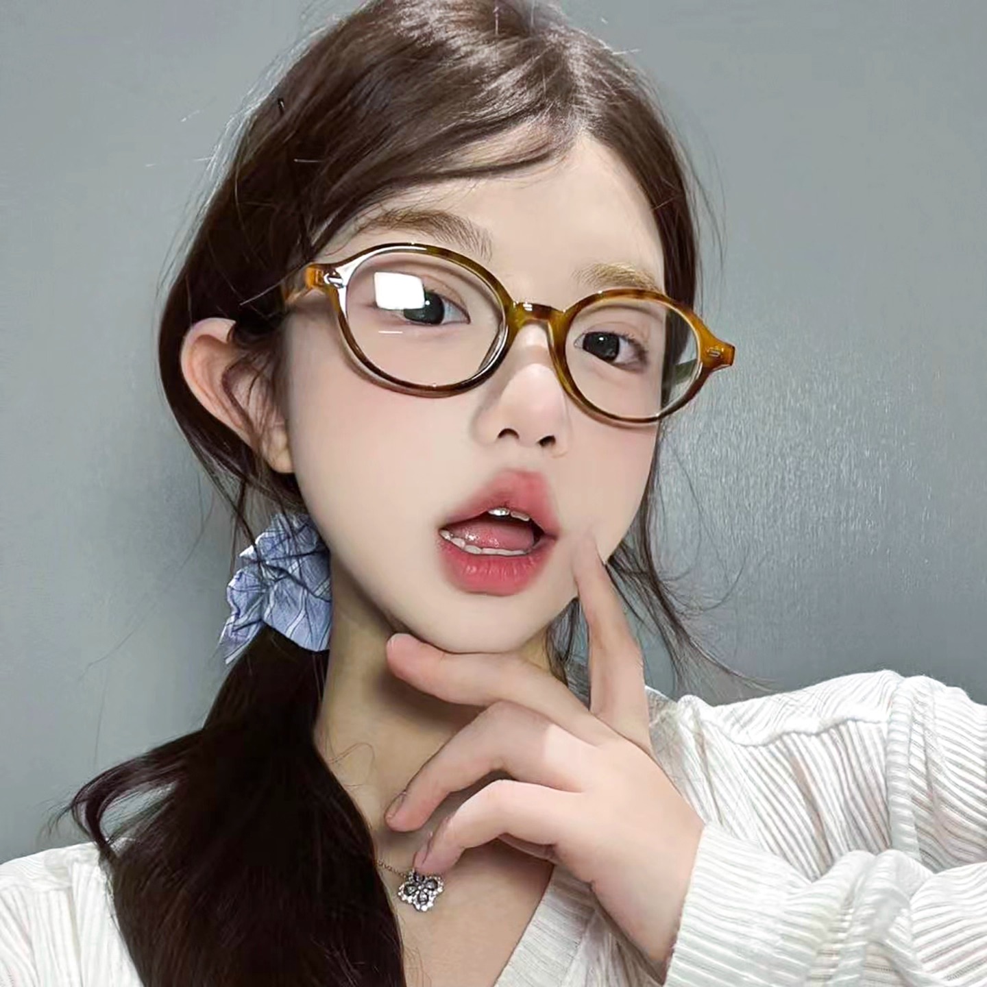 超轻玳瑁色书呆子ins风文艺眼镜